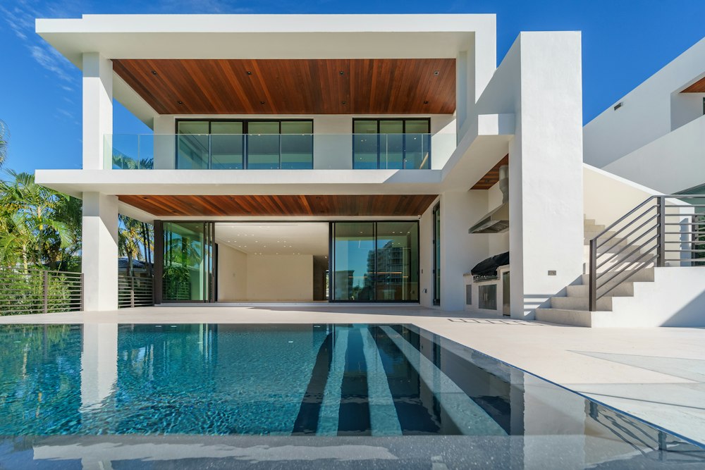 Luxury villa at dusk