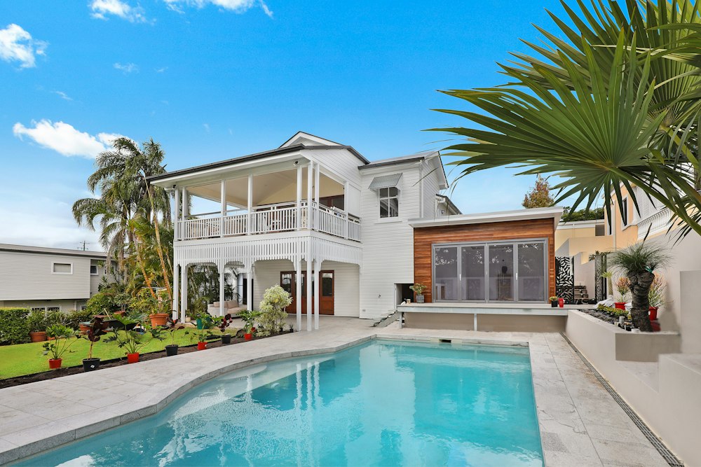 Villa exterior with tropical garden